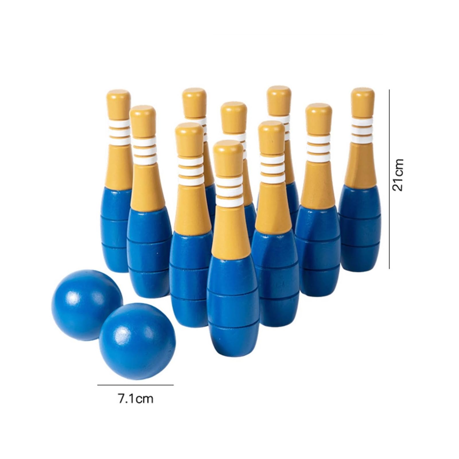 F Fityle Juego de para Niños Set Infantil de Boliche Madera Maciza Pinos y Bola Diseño Tradicional Apariencia Atractiva Favorece la Motricidad y la