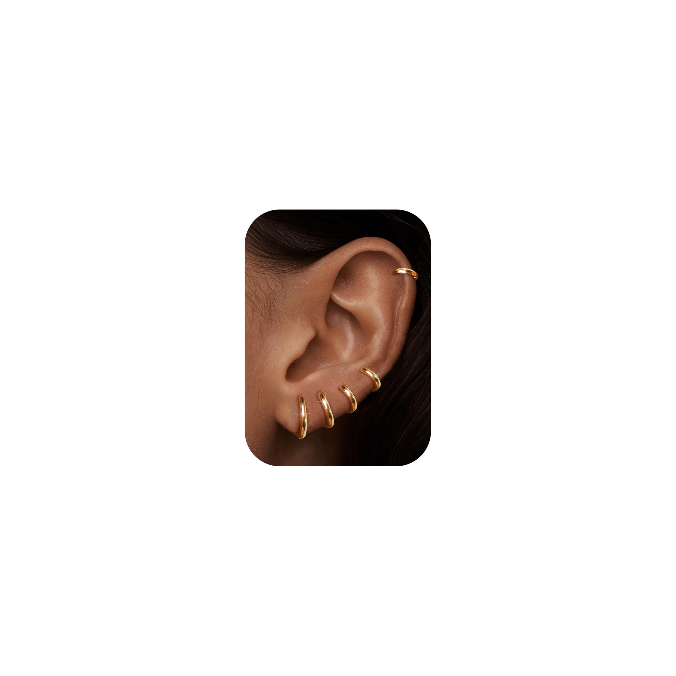 MILACOLATO Orecchini Cerchio Piccoli Per Donna Uomo Acciaio Chirurgico Cartilagine Orecchini Huggie Lobo Naso Anello Labbro Daith Helix Piercing Gioielli Orecchini a Cerchio Hinged 6/7/8/9/10mm