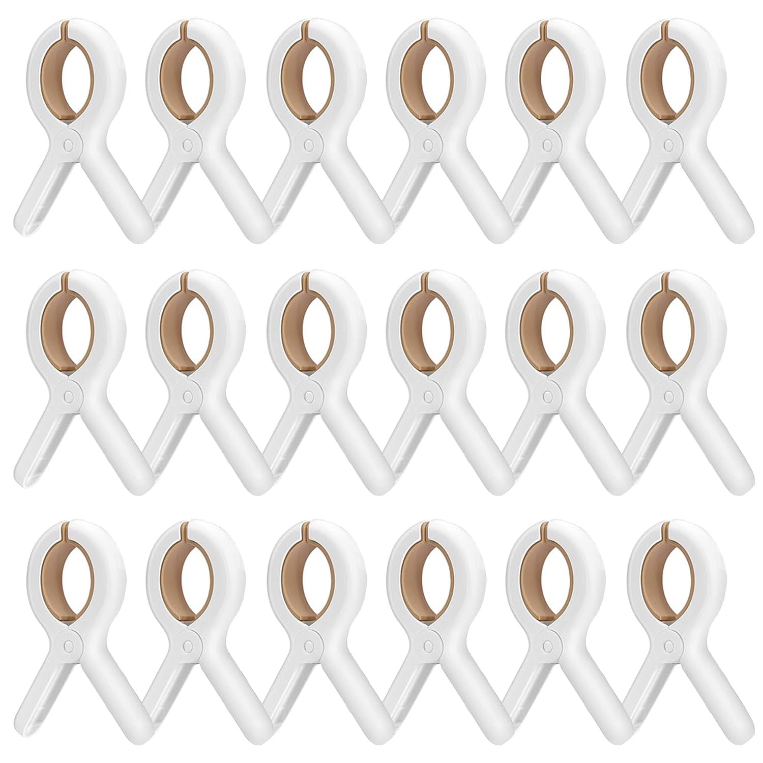 HEXONIQ® Beach Towel Clips, Strong Grip Multipurpose Clothes Pins Non-Slip Pool Chair Clips, Durable Towel Clips, Plastic Laundry Clothes Pins for Towels, Clothes, Blankets, Quilts (18, Brown) (B0DGTXR14R) Amazon Price History, Amazon Price Tracker