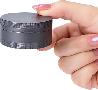 Daily Metal Pill Box Pill Case - Single Waterproof Travel Pill Container Round Aluminum Alloy Storage Medicine Organizer Multitool EDC Every Day for Vitamin, Fish Oil Gray Medium Size