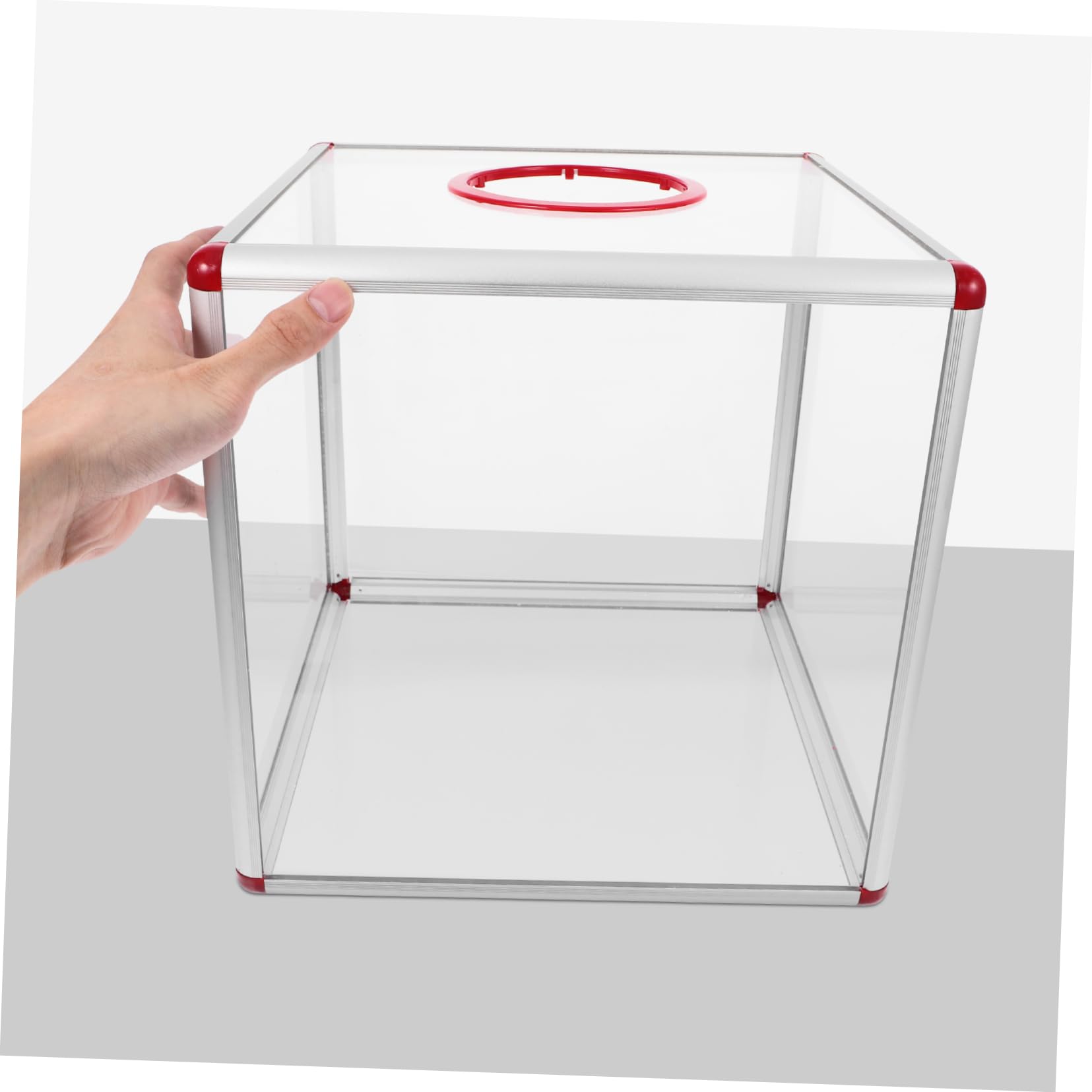 Alipis Urne Transparente en Acrylique avec Fente pour Conteneur de Stockage D'argenté, Facile à Assembler, pour Mariages et Fêtes d'anniversaire