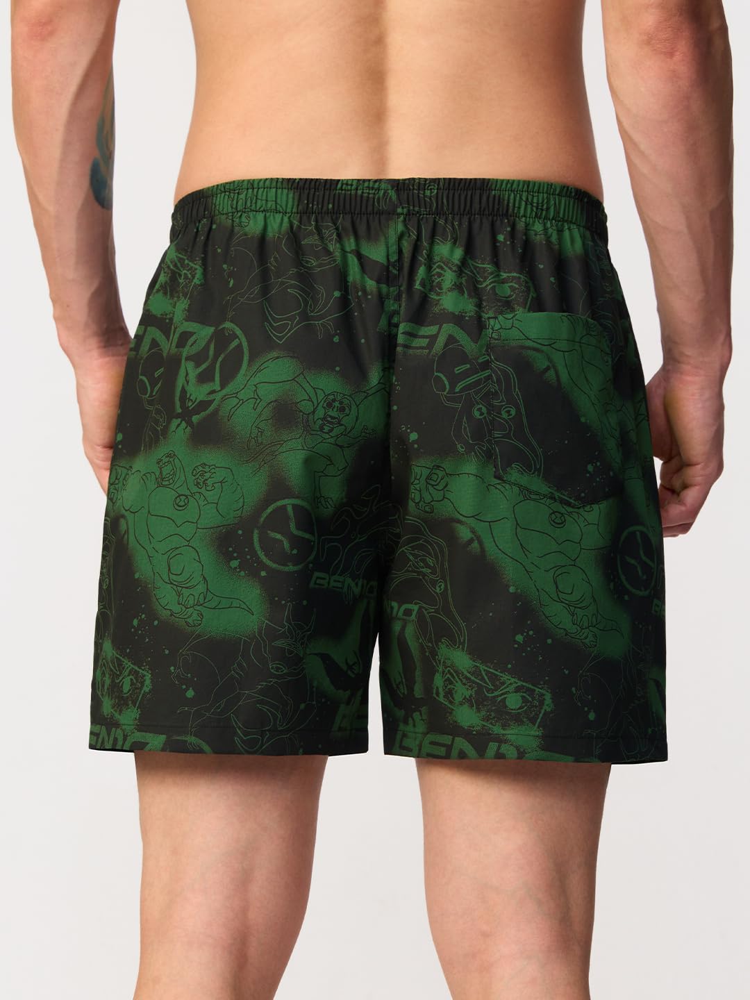 The Souled Store Ben 10: Aliens Uomini e Ragazzi Elastico in Vita Nero e Verde Stampa Grafica Cotone Vestibilità Regolare Personaggio Licenza Confortevole Everyday Boxer Shorts