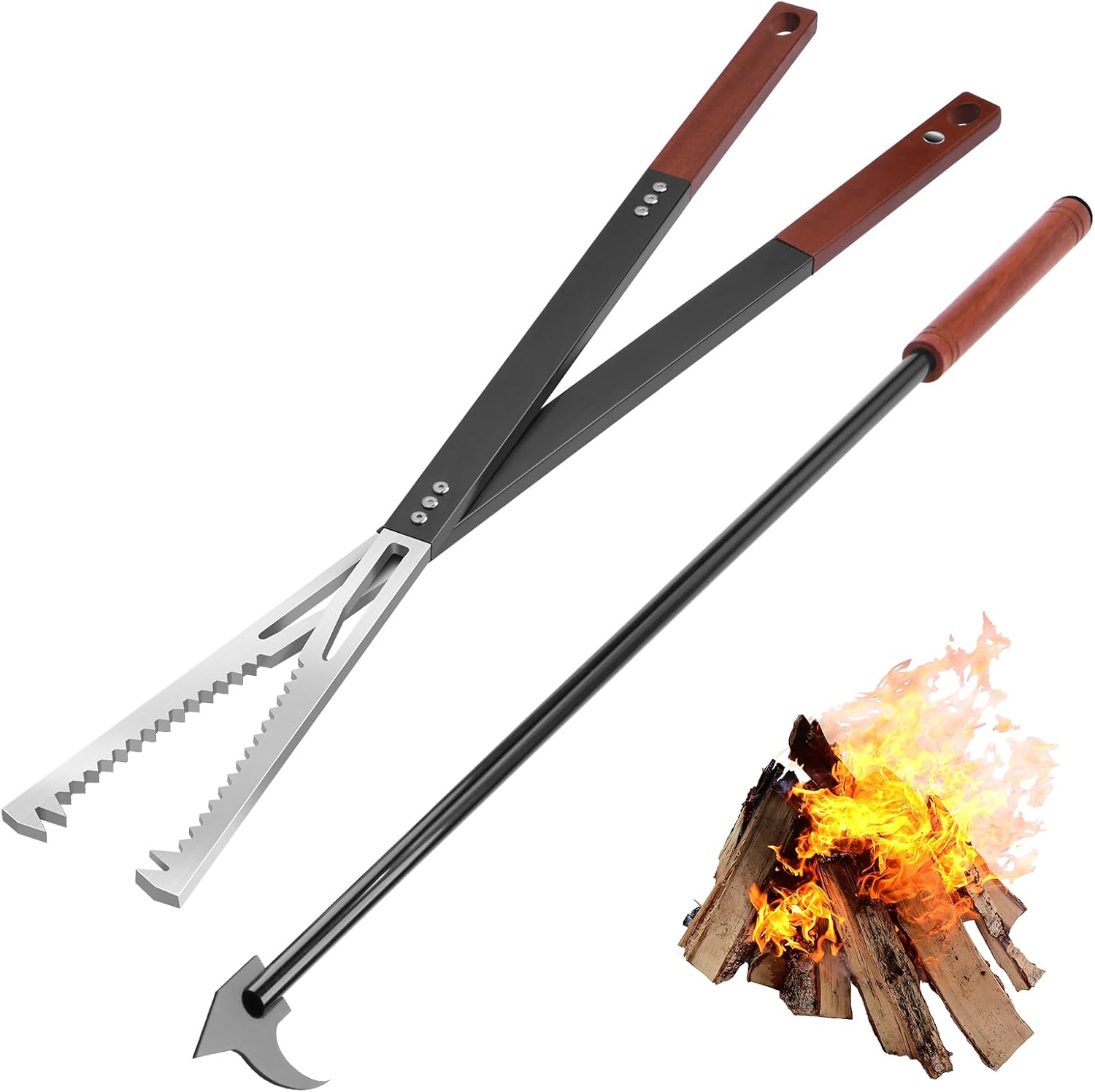 Heavy Duty Fire Tong and Fire Poker Set 37 Inch Fire Pit