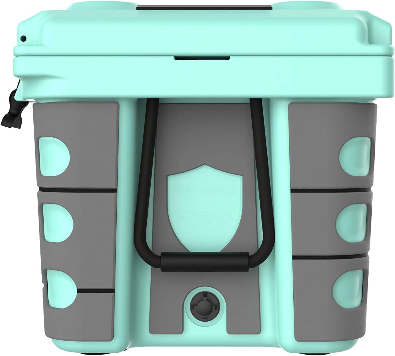 Wet Sounds Stealth SHIVR-55-SFM Seafoam High Output Audio Cooler Speaker System + Full Gator Step Kit - Gray Over Black