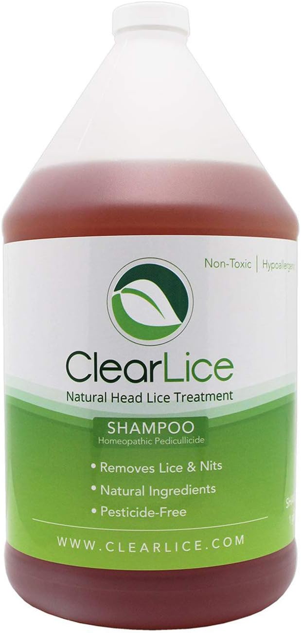 Clearliceยฎ Gallon Size Lice Treatment Shampoo - Natural and Effective One Day Treatment - Get Rid of Lice, Super Lice & Nits - Essential Oils & Healthy Enzyme - Skin Friendly, SLS Free - 128 oz
