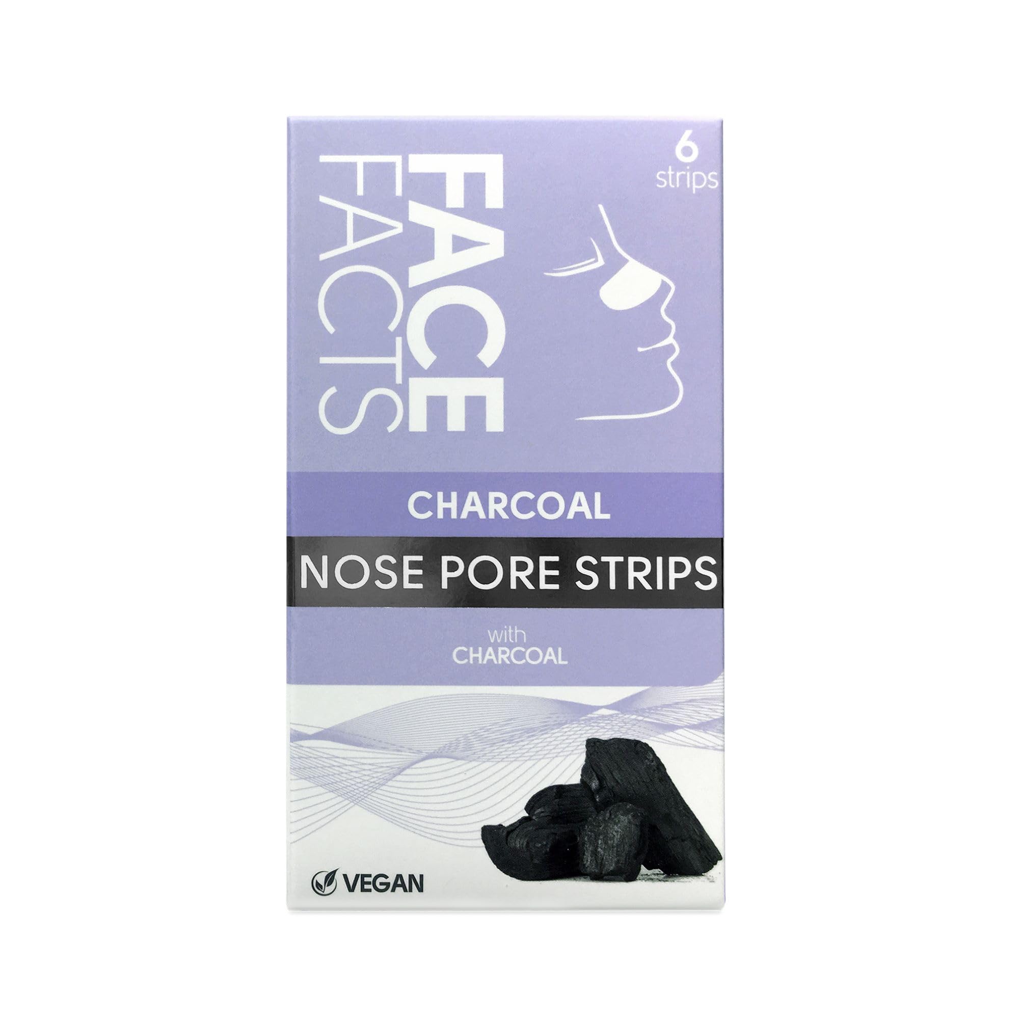 Face Facts Charcoal Nose Pore Strips; Charcoal and glycerin; Draws out impurities and oils, helping eliminate blackheads; 6 Strips