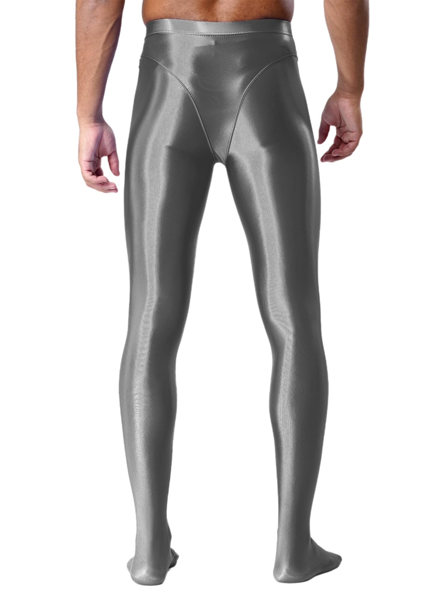 Legging Brillant Glossy Taille élastique Homme Pantalon De Sport Gymnastique Danse Ballet Collant L-XL