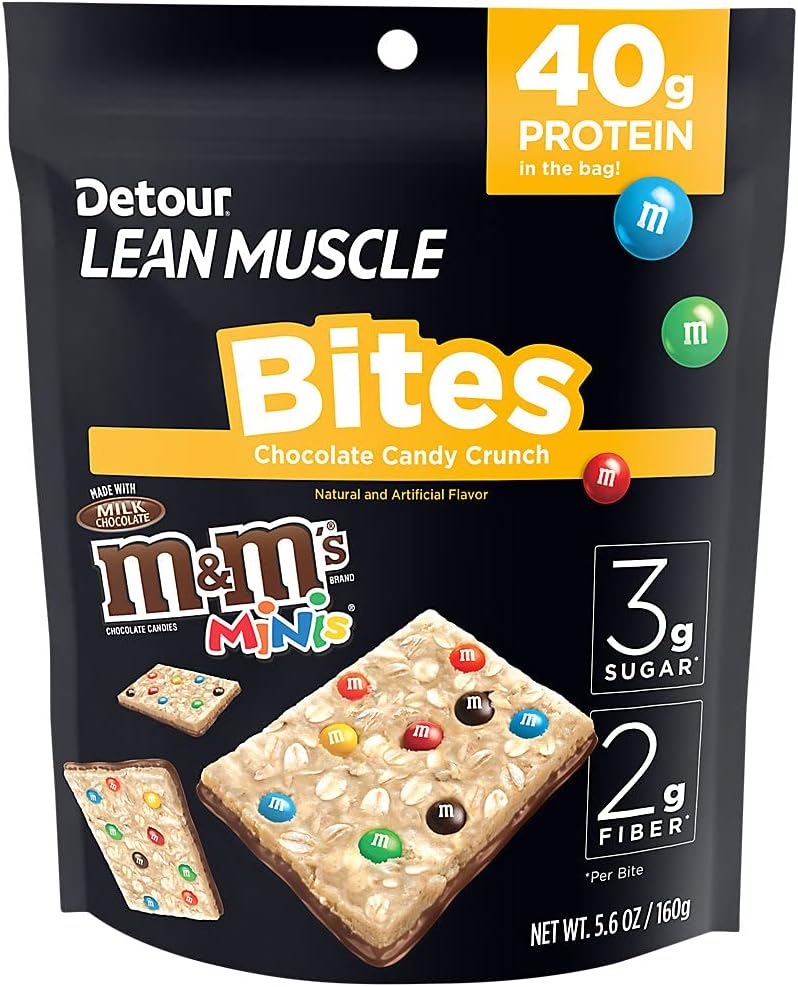 Detour Lean Muscle Bites with 40 grams of Protein MM's Chocolate Candies (5.6 oz.)