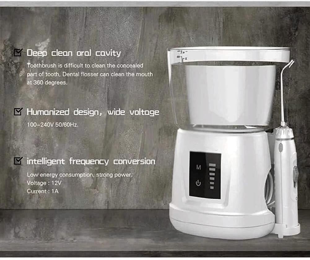 Irrigador bucal eléctrico Profesional de 1000 ml con 6 boquillas multifuncionales