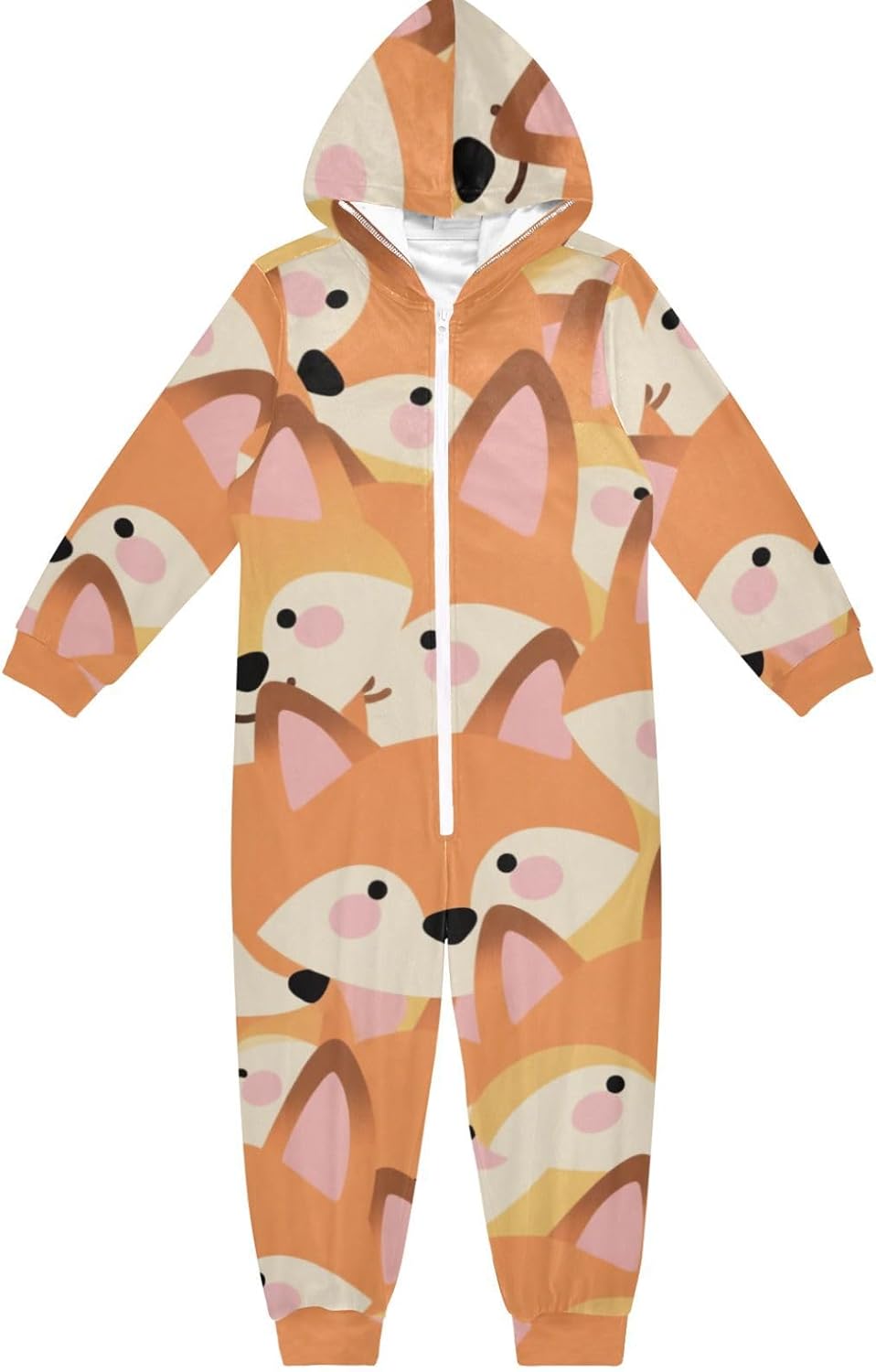Sleepwear Holiday Pajamas Soft Warm Hooded One-Piecing Loungewear Sleepwear for Parties Sleepovers 4-14Y