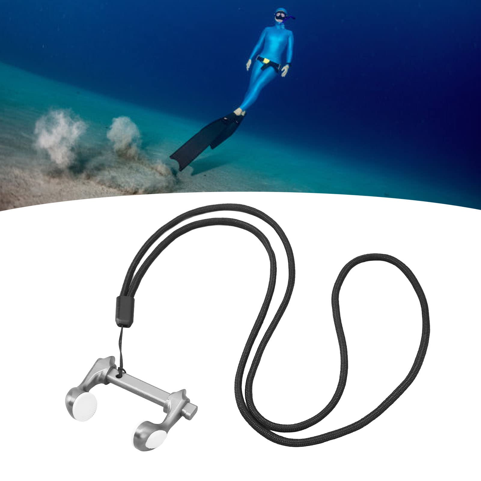 KANASI Clip para la Nariz de Buceo, tapón Nasal Ajustable de aleación de Aluminio con cordón para entusiastas de la natación, el esnórquel y el Buceo