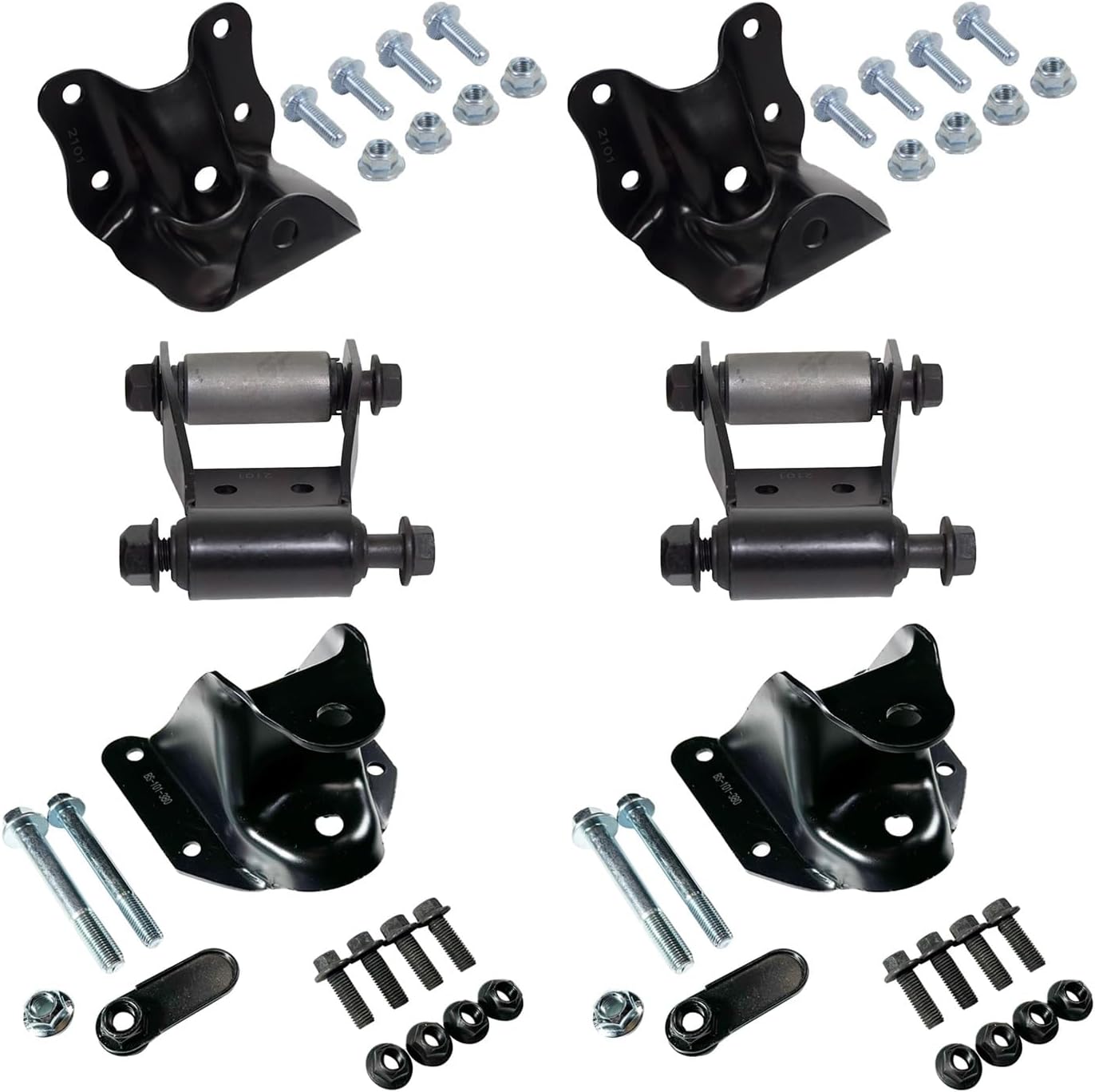 Rear Leaf Spring Rearward Hangers Shackles & Forward Hangers LH & RH for 1998-2011 Ford Ranger Mazda B4000 722-001 722-010 722-073