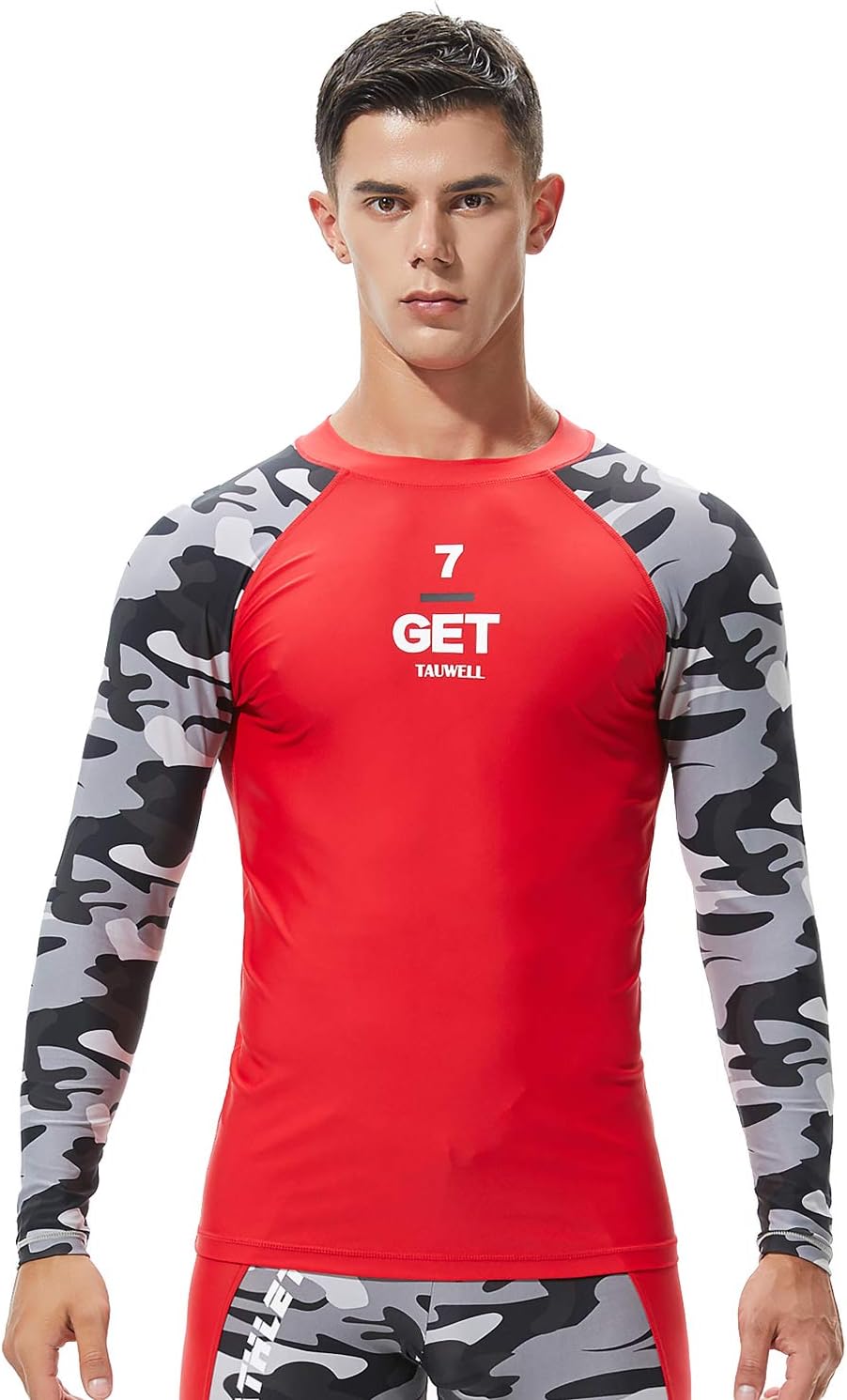 SEOBEAN TAUWELL Men's Long Sleeve Rash Guard Swimwear Surfing Shirt