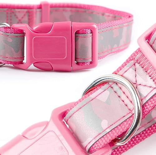 Miniatura 5 de CBBPET - Collar para perras chicas, medianas y grandes collar rosa de nailon brillante, con hebilla de liberación rápida, suave para mascotas