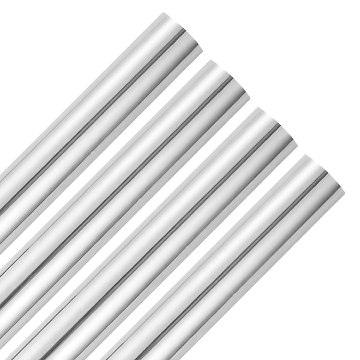 Metallic Foil Wrapping Paper Rolls 4 Pack 3m Each Silver Gift Wrap Shiny Plain Foil Effect Wrapping Paper for Christmas, Birthday, Wedding & Anniversary By Karrma Ltd