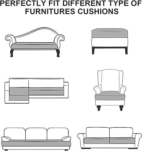 Miniatura 7 de UCCONO Fundas de cojín impresas para sofá de 2 cojines, elásticas, resistentes al agua, reversibles para sofás biplazas, tela gruesa y suave con
