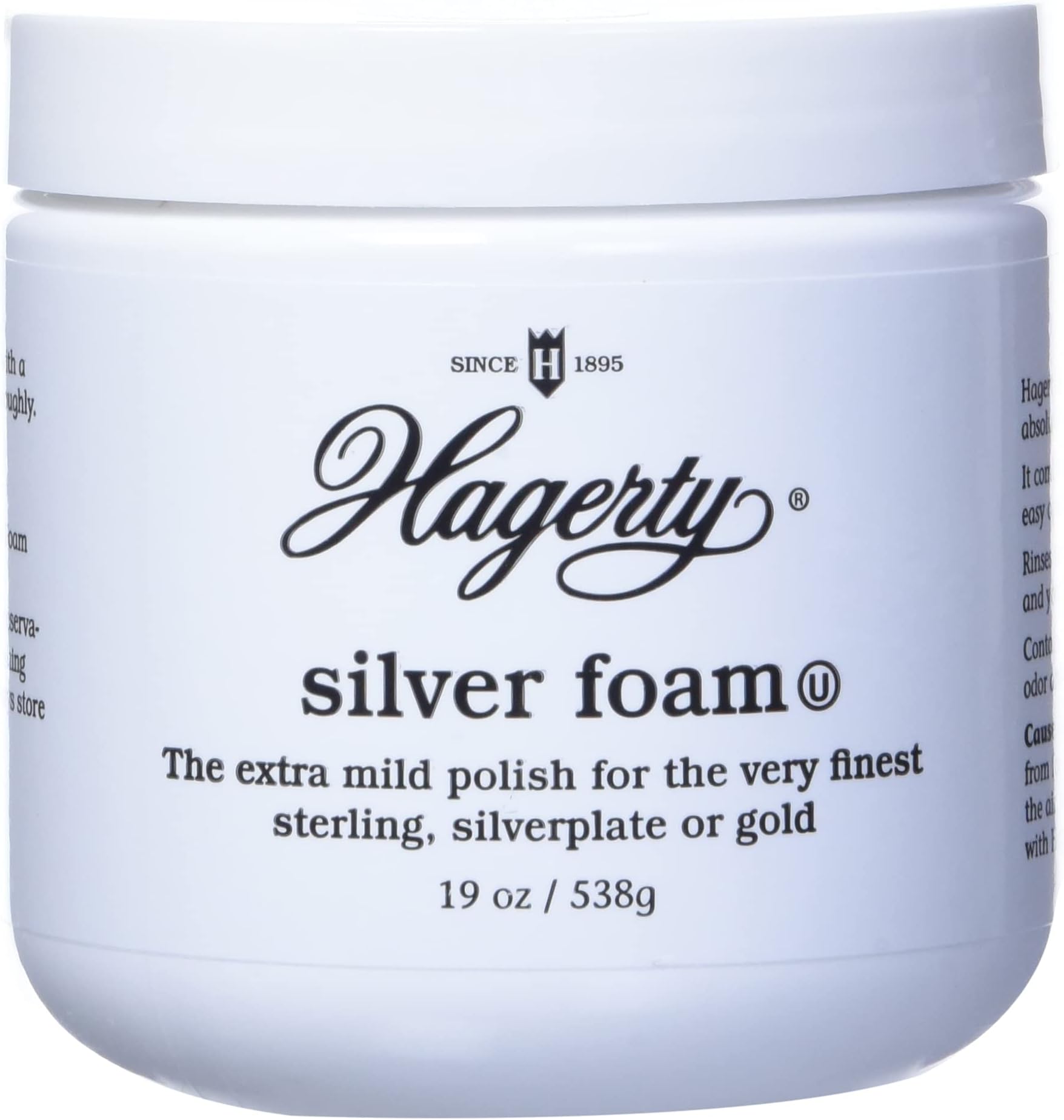 Silver Foam - Trusted Silverware Polish and Tarnish Remover Since 1895 for Sterling Silver, Silver-Plate, Gold, and Gold – Made in USA, Kosher Certified, 19 oz