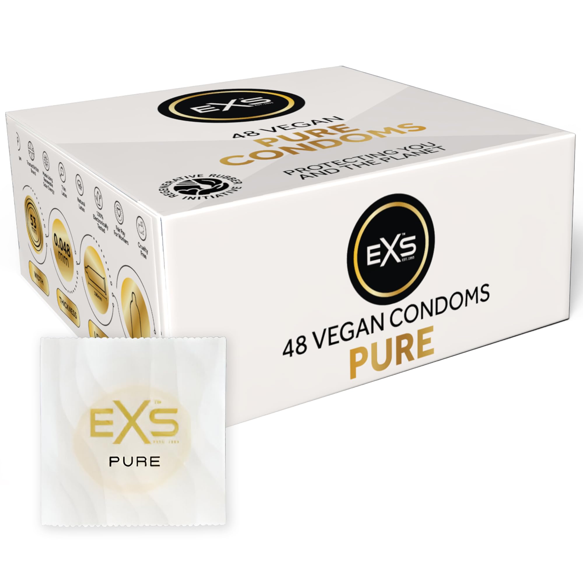 EXS Pure Ultra Thin Latex Condoms - 48 Pack
