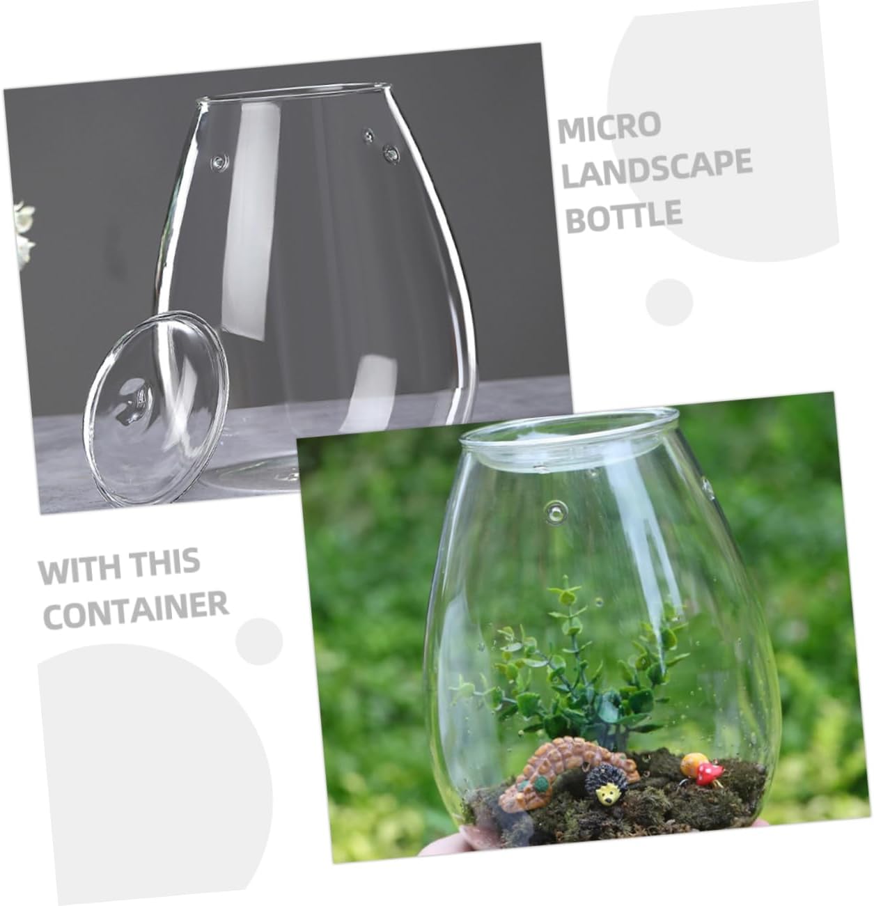 Mipcase Decorative Terrarium Bottle Glass Landscape Vase for Plants and Flowers Compact Design for Home Decor Multi-Functional Storage Container