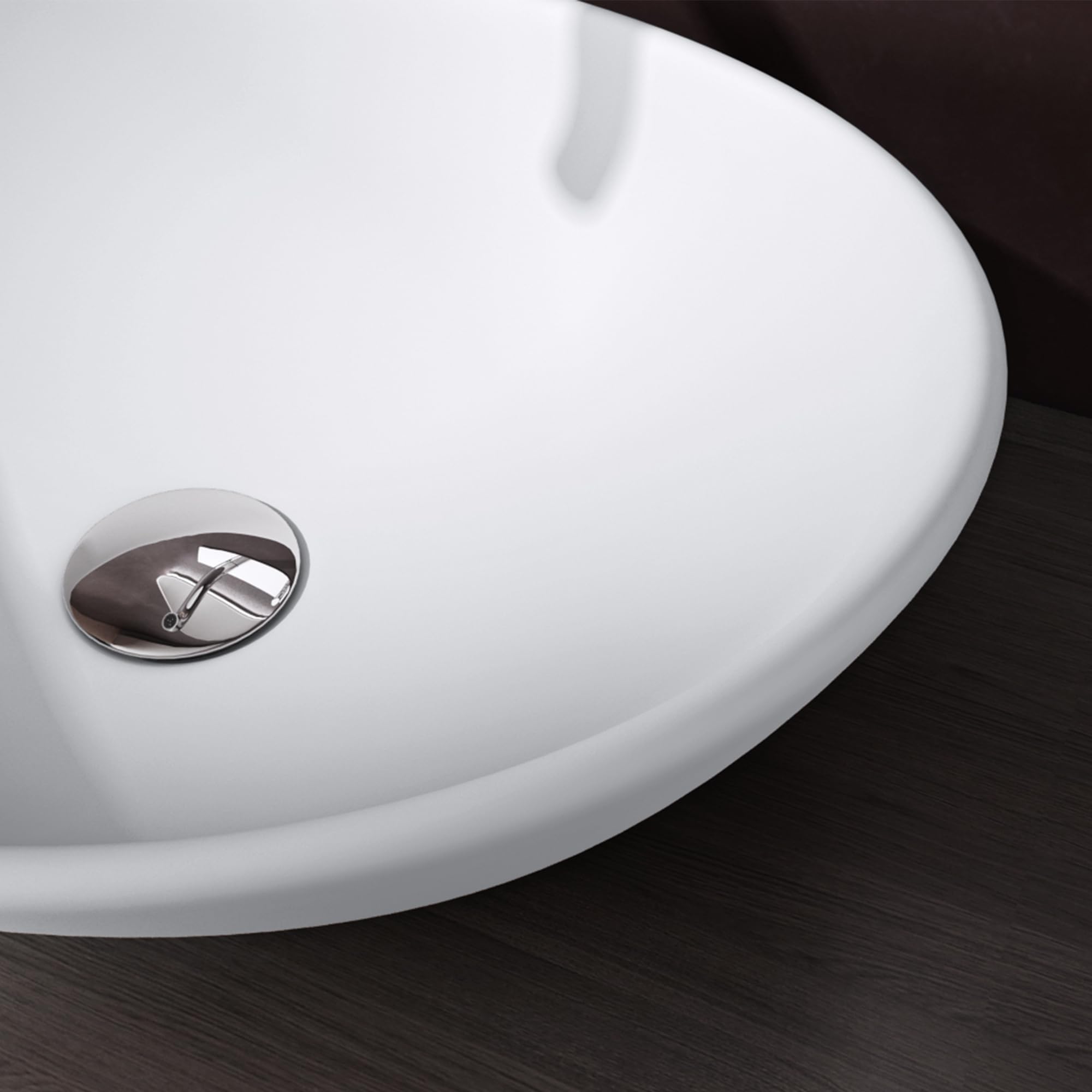 doporro Lavabo sobre encimera de cerámica blanco mate Brüssel205 41x33x14cm forma ovalado con sellado- Nano