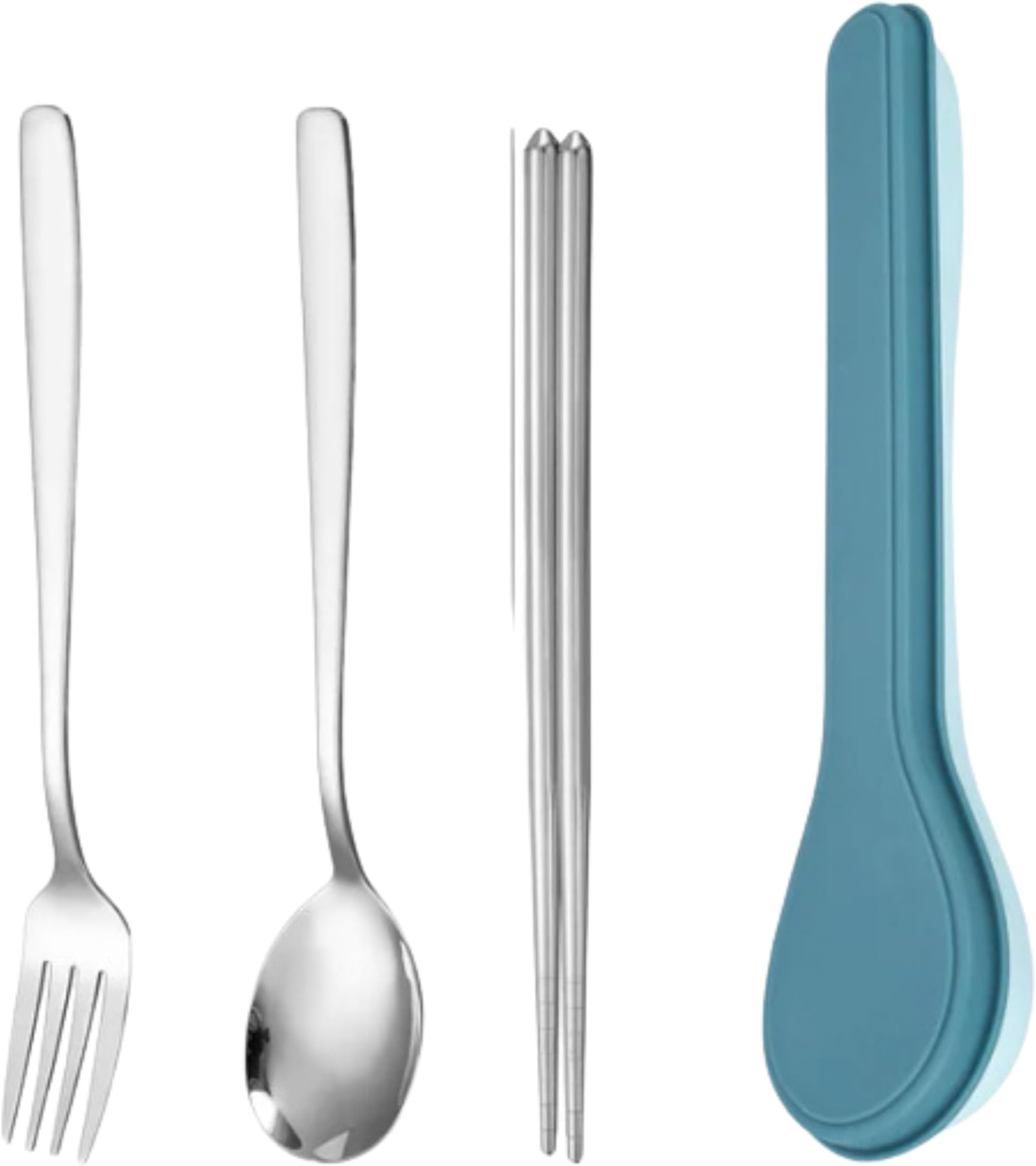 Kit De Cubiertos De Camping De Acero Inoxidable - 11 Piezas Para 2 Personas - Cucharas, Tenedores, Cuchillos Y Platos - Estuche Portátil Con Cremallera