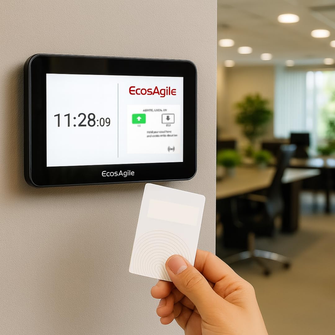 eClock- Timbracartellino digitale 8 pollici con badge NFC RFID. Rilevazione Presenze POE, WI-FI e SIM 4G LTE. Software Gestione Presenze e Assenze GRATIS 1 anno