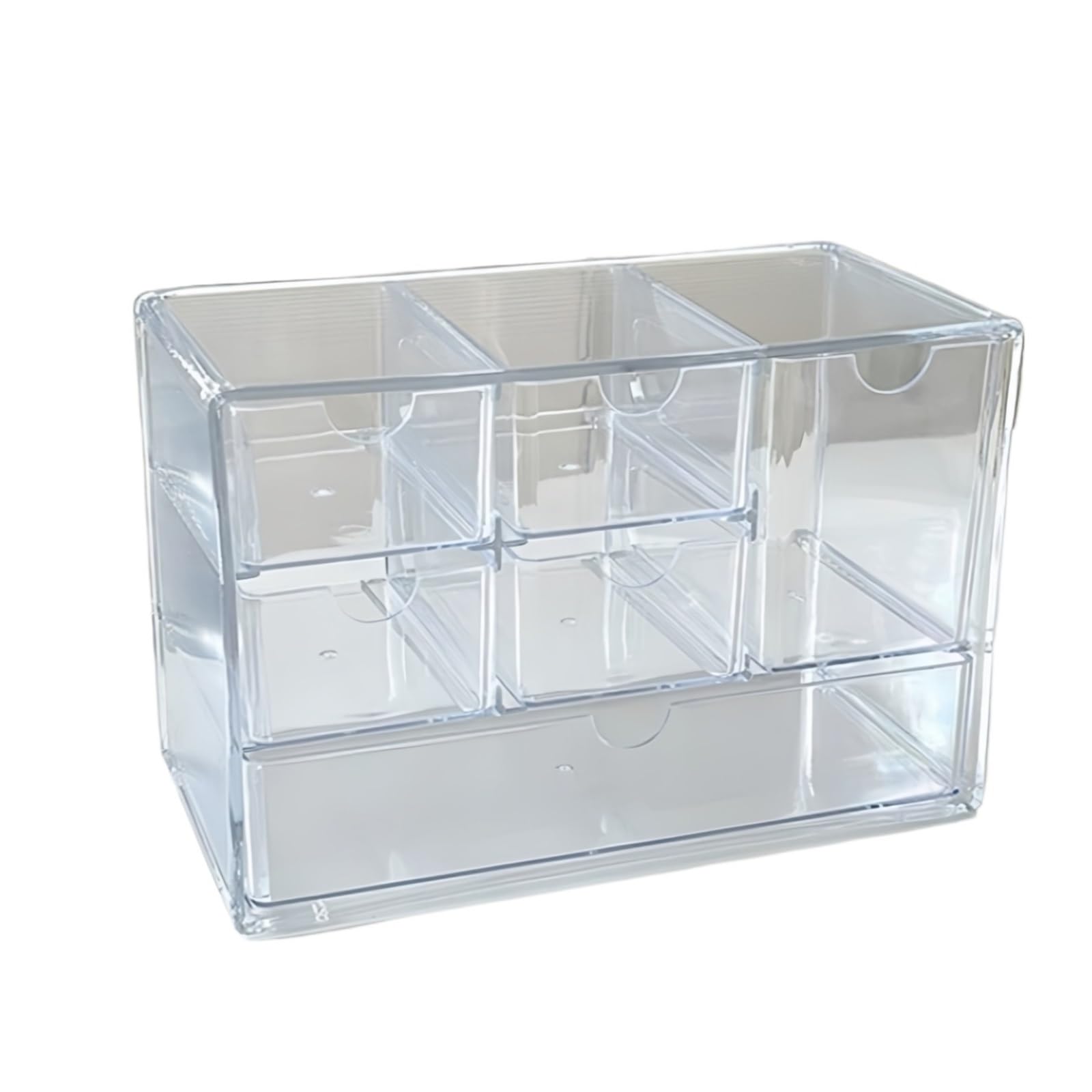GMGQJST Compartment Storage Boxes Drawer Organizer With 6 Drawers Stackable - Durable Plastic Organizer For Lipstick, Eyeshadow, Perfume, Hair Accessories