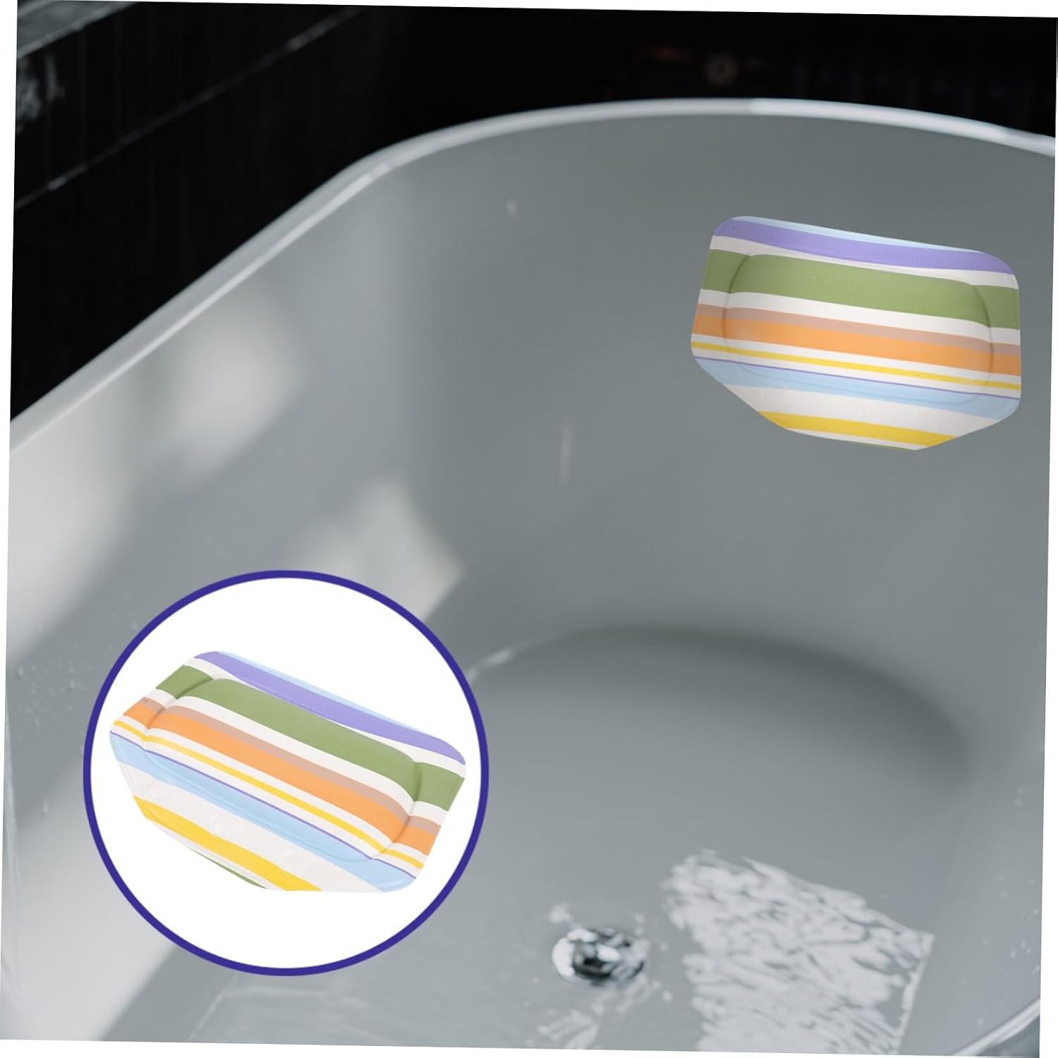 Portable Bathtub Pillow Bath Headrest Pillow Suction Cup Hooks Supple Bathtub Comfortable Bath