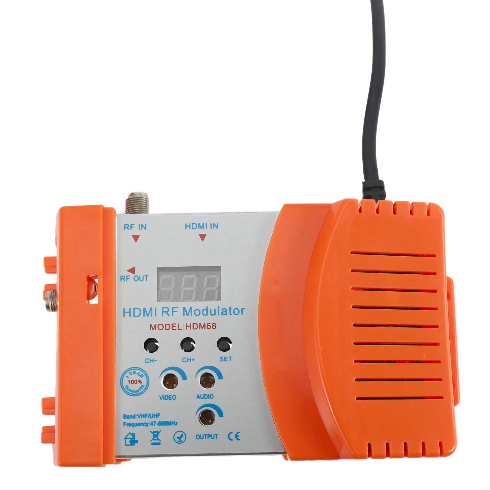2X Modulador HDM68 Digital Modulador Convertidor AV una VHF UHF PAL/NTSC Modulador PortáTil Estándar Enchufe de la UE