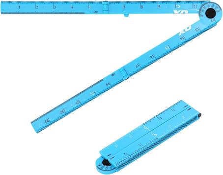 OX Tools Pro 24 Inch Cyan Imperial Tuff Construction Ruler with 3 Quick Measure Sections & Easy Angle Finder