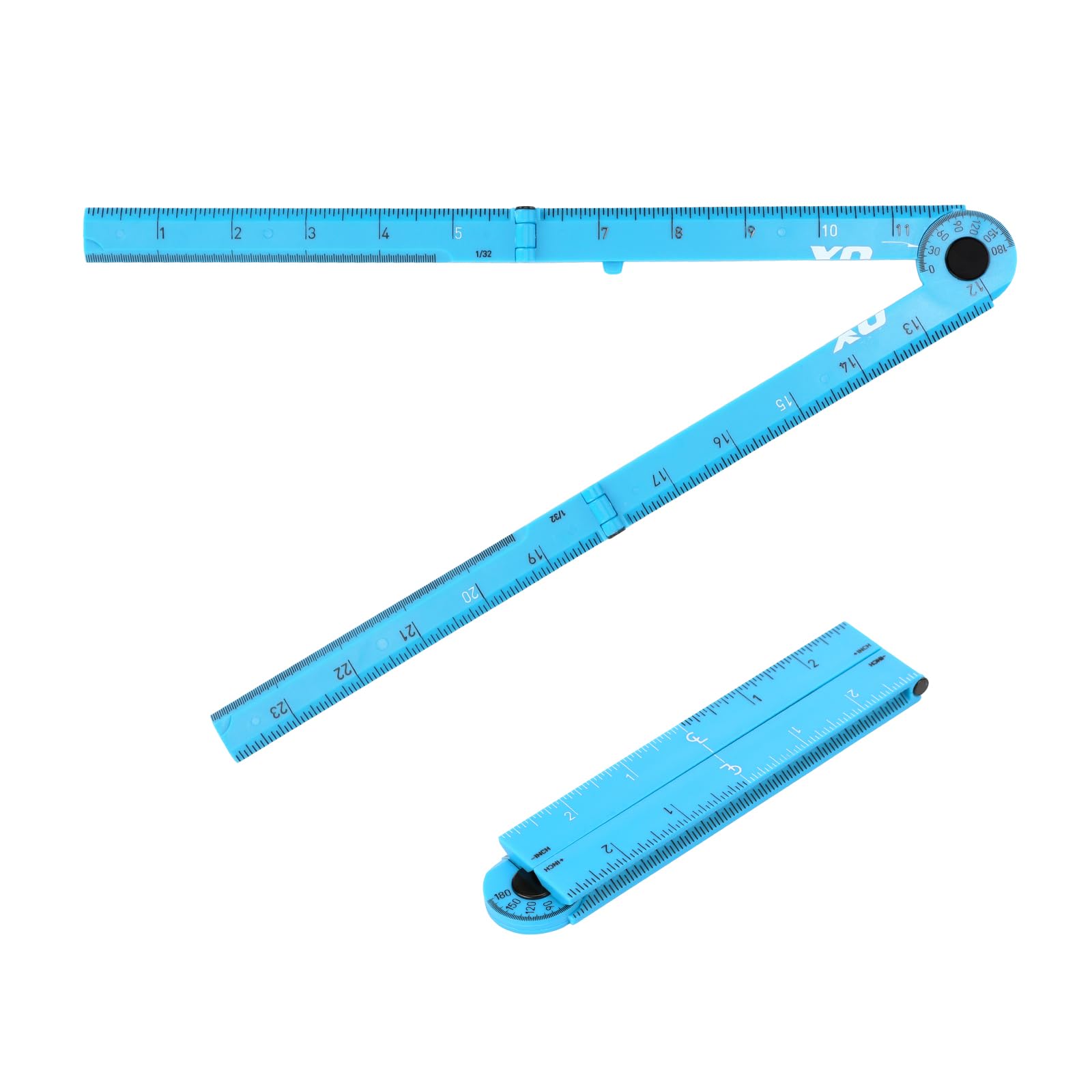 Règle de tuff impériale cyan OX TOOLS 61 cm avec 3 sections de mesure rapides