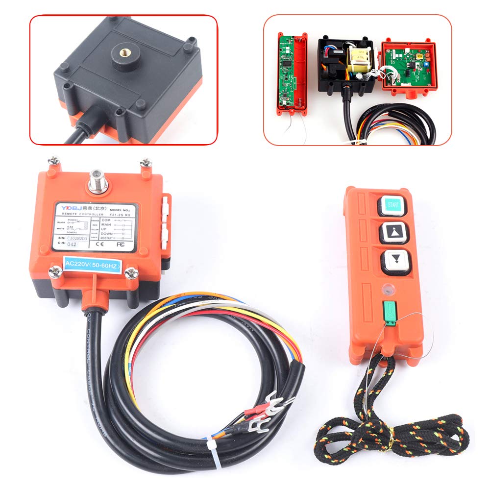 220V Télécommande de grue sans fil, télécommande radio pour treuil à câble, treuil de levage à câble, télécommande sans fil pour grue à pont, treuil pour remorque basculante industrielle