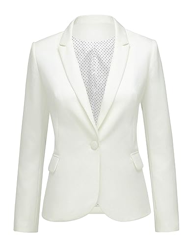 luvamia Women's Long Sleeve Formal Notch Lapel Button Down Blazer