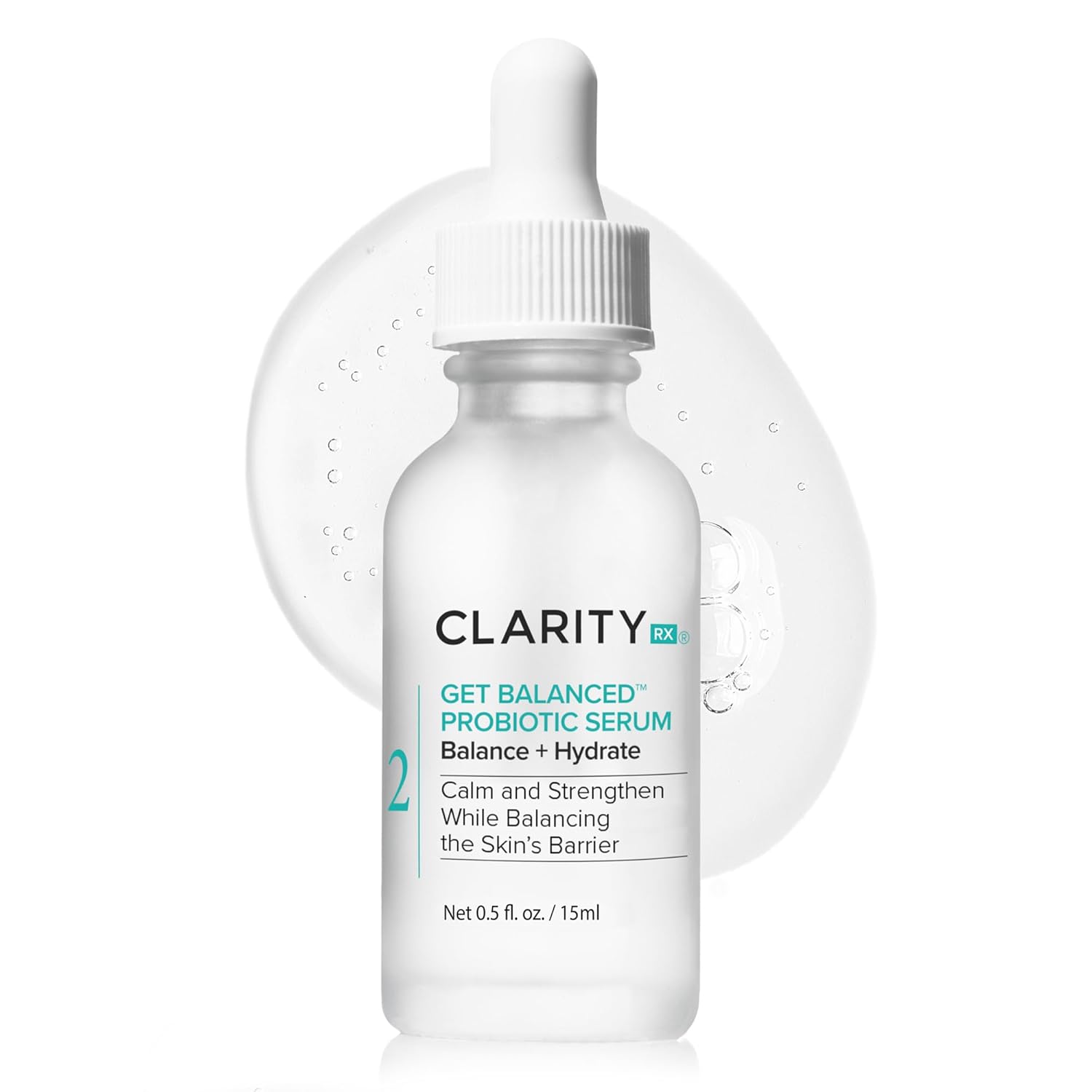 ClarityRx Get Balanced Probiotic Hydrating Face Serum, Natural Plant-Based Skin-Balancing Treatment with Hyaluronic Acid & Antioxidants for Normal & Aging Skin