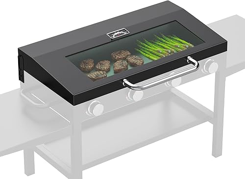 Outspark Tapa con bisagras para parrilla Blackstone de 36 pulgadas, capucha de parrilla de visión transparente mejorada para Blackstone de 36