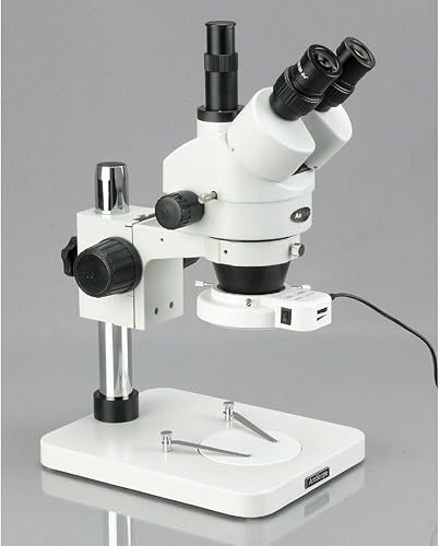 Miniatura 2 de AmScope SM-1TSZ-144S-5M Microscopio Digital Profesional Trinocular Estéreo, Lentes WH10x, Aumento 3.5X-90X, Objetivo de Zoom 0.7X-4.5X, Anillo de