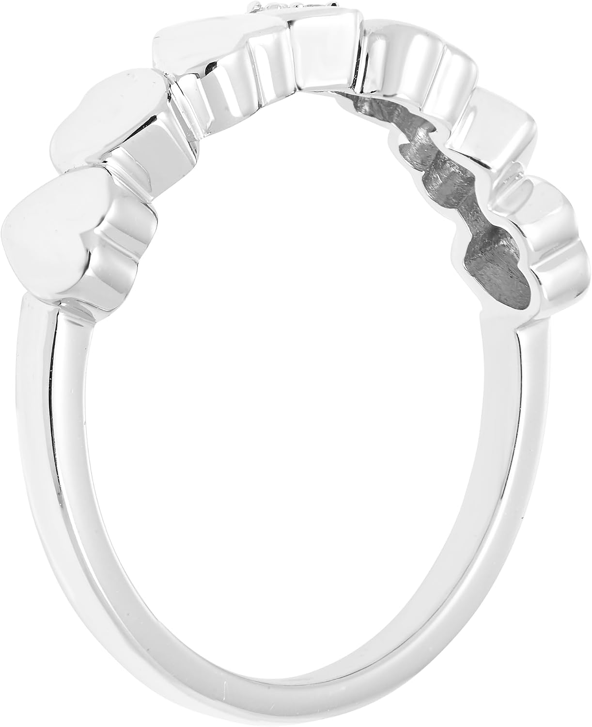Boston Bay Diamonds Diamond Stacking or Anniversary Band Ring in 14K Yellow Gold or Rhodium Plated.925 Sterling Silver - Choice of Style & Metal