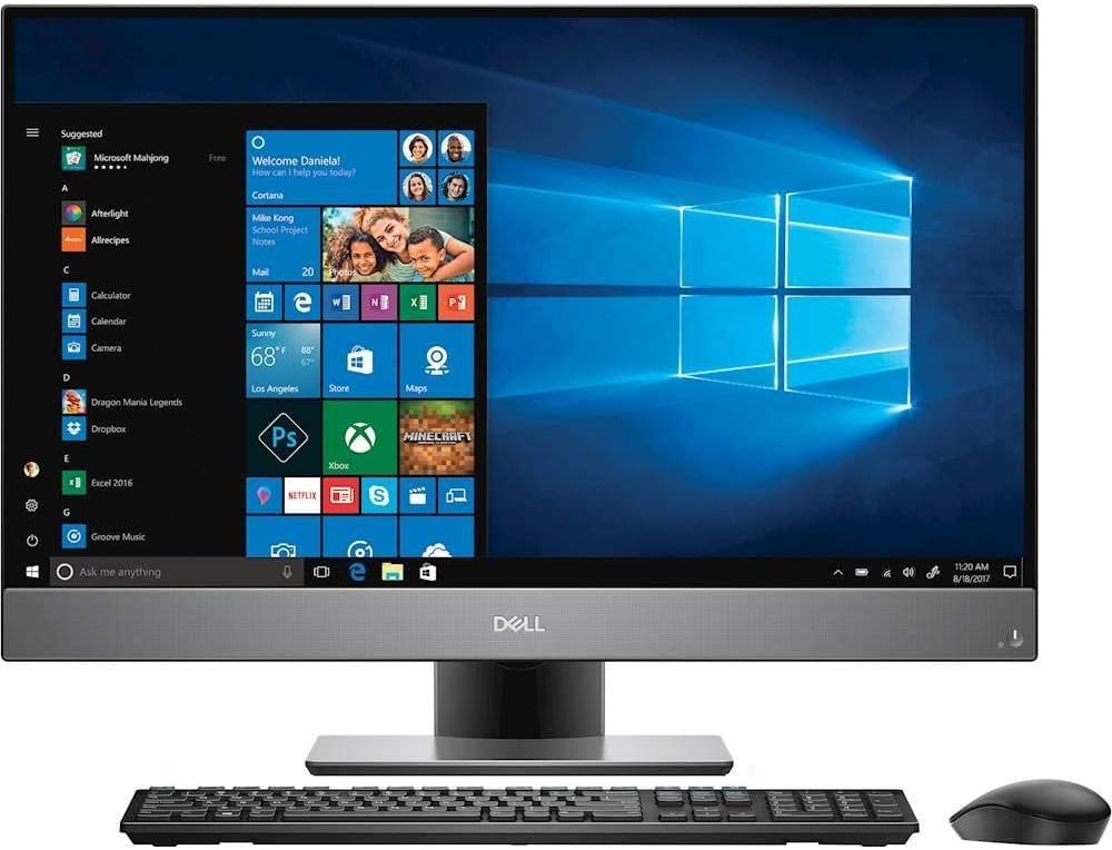 Dell Optiplex 7460 - Ordenador de sobremesa todo en uno, con pantalla de 23,8 pulgadas, Intel Core i5-8500, 8GB de RAM, 256GB SSD, WiFi, Bluetooth, teclado QWERTY US, Windows 11 Pro (reacondicionado)