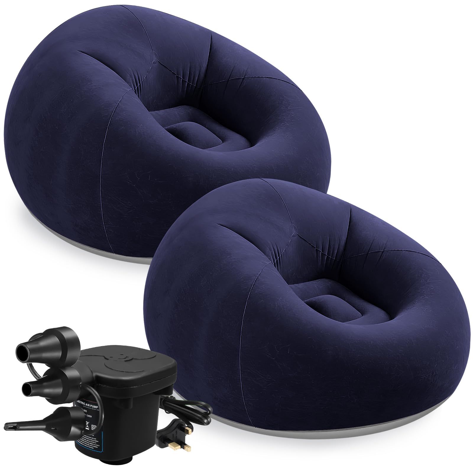 MSYU 2 Pcs Inflatable Bean Bag Chairs with Electric Air Pump