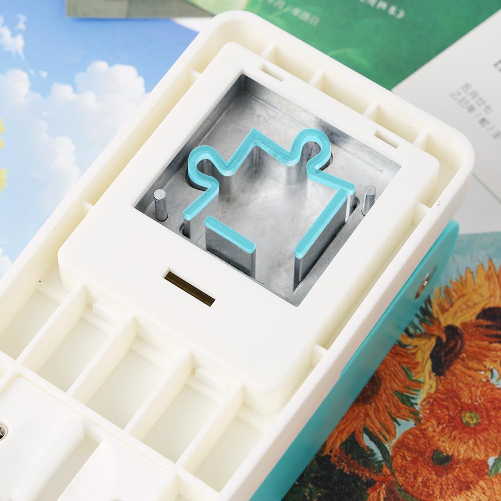 KW-triO Puzzle Punch DIY Jigsaw Puzzle Piece Cutter for Personalized Jigsaw Puzzle Custom Photo Puzzle Customized Puzzle Making Tool (Cyan)