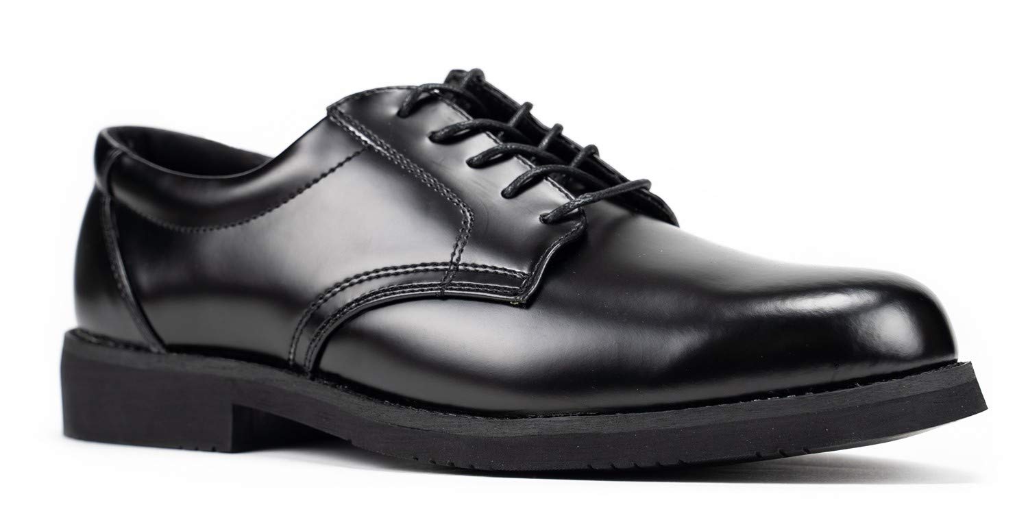 RYNO GEAR Men's Leather and Hi-Gloss Style Uniform Oxford Dress Shoes