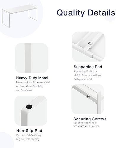 Miniatura 4 de Nxconsu Expandable Cabinet Shelf Organizer Storage Rack Shelf Riser for Kitchen Pantry Cupboard Bathroom Under Sink Counter Countertop Desk Space