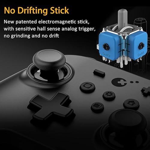 Miniatura 2 de GuliKit(No Stick Drift KingKong 2 Wireless Controller Compatible with Nintendo Switch, Bluetooth Controller with Hall Effect Sense Joystick, No