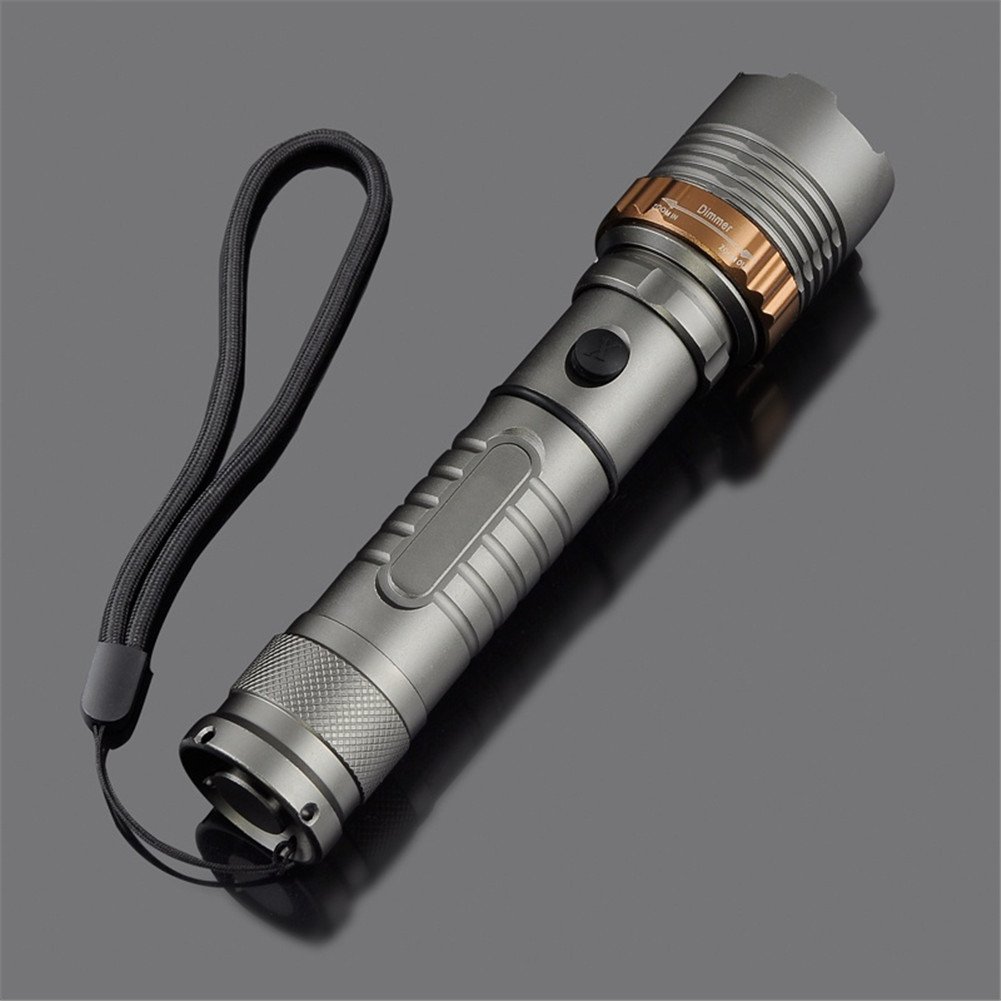 5 X CREE XM-L T6 LED torcia frontale con 5 modalità di luce, impermeabile IPX5, cinturino regolabile, alloggiamento in alluminio aeronautico, batteria + caricatore di rete e auto inclusi