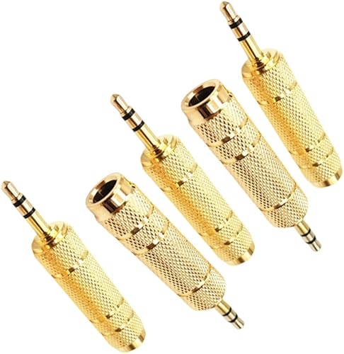 Miniatura 8 de Sam&Johnny Adaptador de 14 a 0.138 in, adaptador de auriculares de 14 pulgadas, enchufe macho de 18 pulgadas a conector hembra de 14 pulgadas,