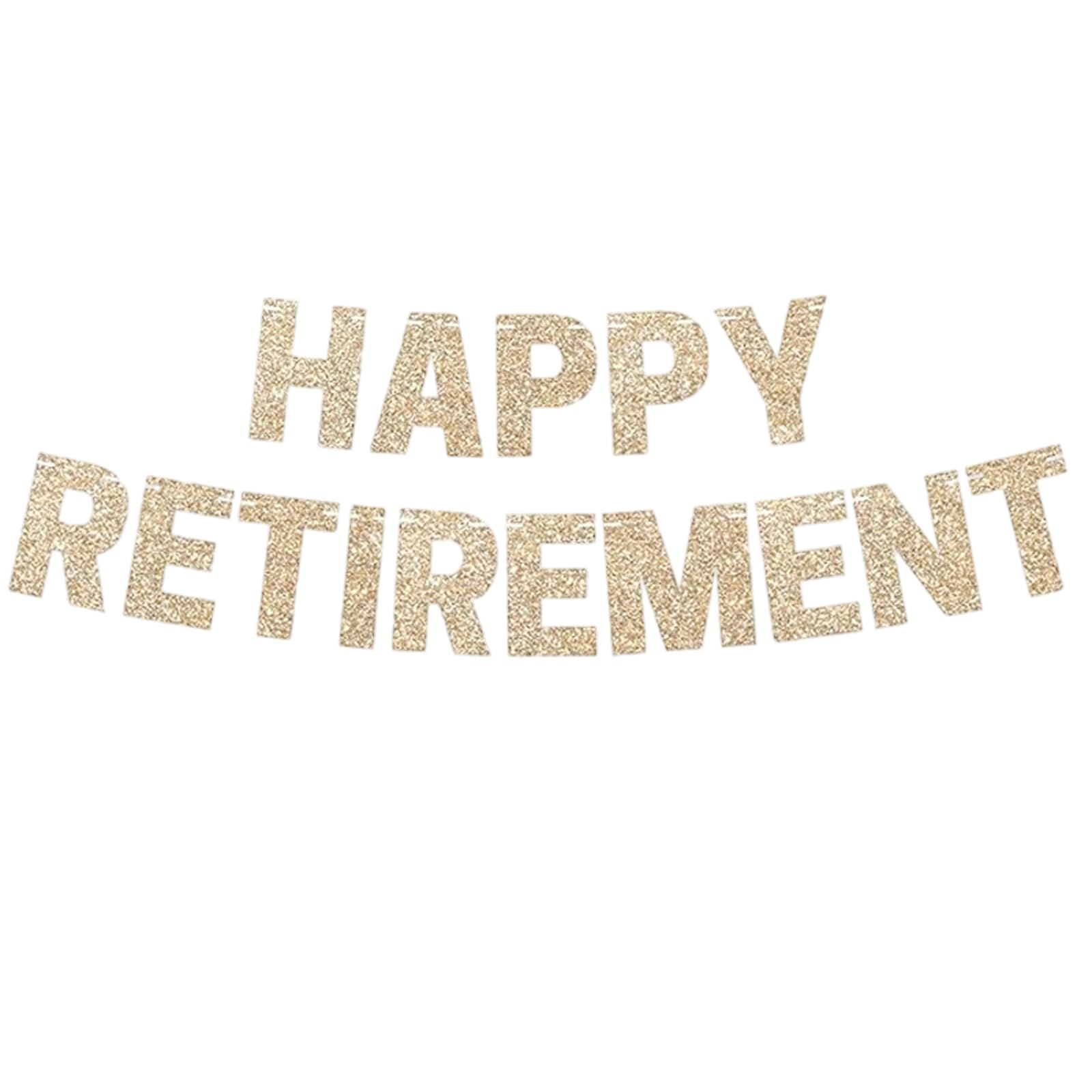 Happy Retirement Banner, Retirement Banners for Men & Women, Happy Retirement Decorations, Farewell Party Decor Supplies for Coworkers (Champagne Gold-Colored)