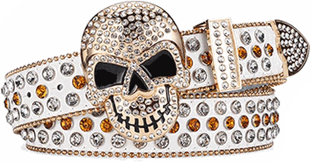 Skull Waist Belly Chain Belt for Women Girls Skull Prom Banquet Club Party Blingbling Diamond-Studded Belt