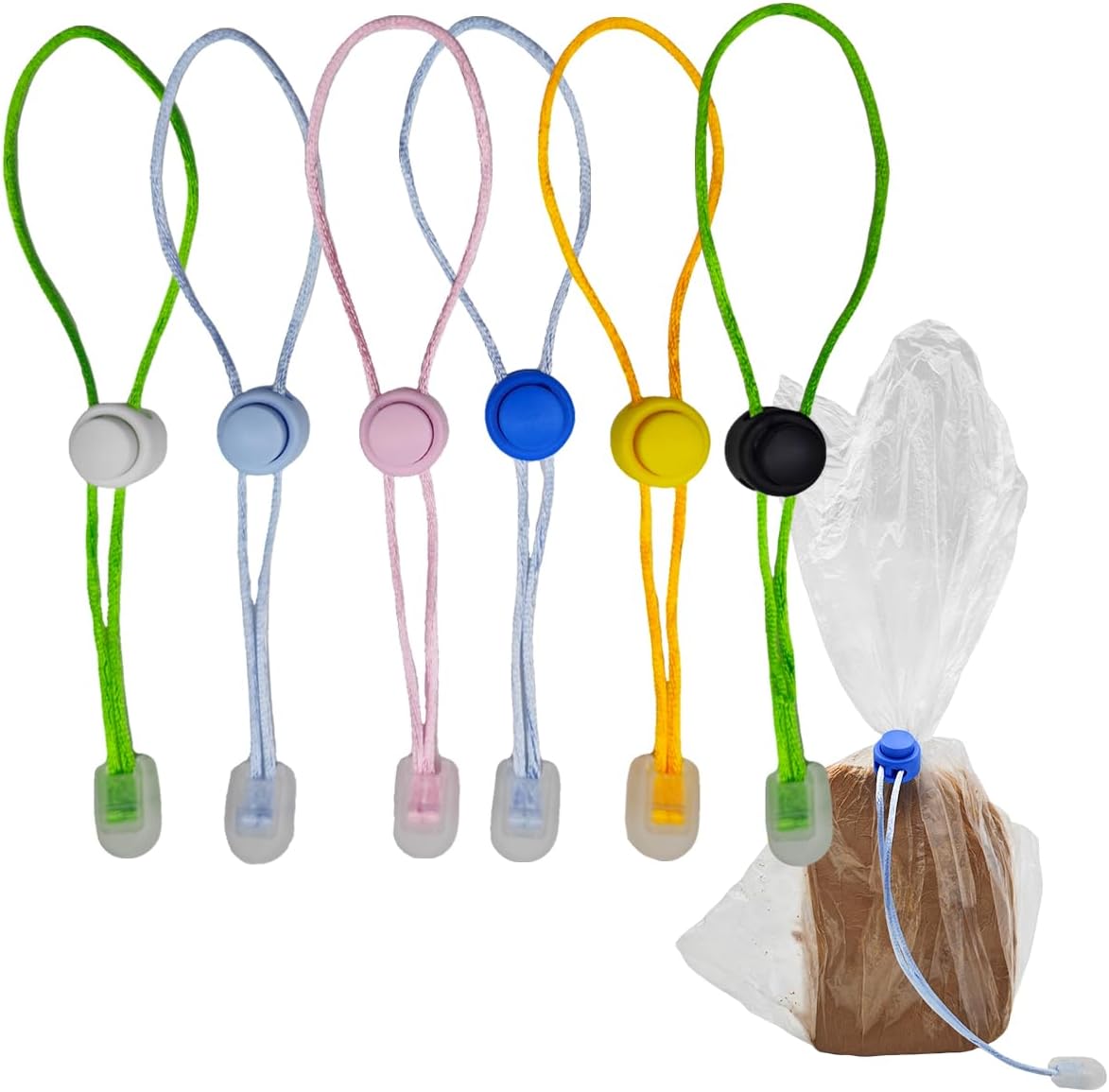 6Pcs Colour Adjustable Clay Bag Tie, Studio Ties & Ceramic Tool Strap，The Must-Have Pottery Tool Ties for Bag Closure and Organization—— Loved by Sculpting Enthusiasts