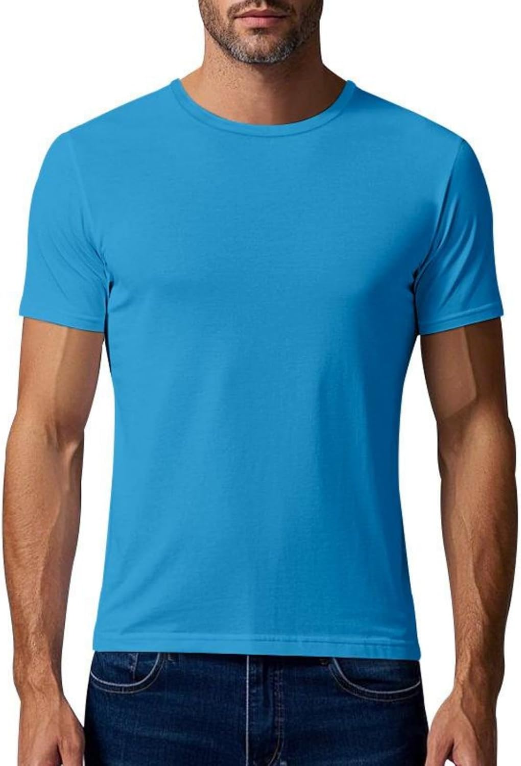 Workout Shirts for Men Quick Dry Athletic Gym Tee Shirts Mens Short Sleeve Mesh Solid Running Swimming T-Shirt