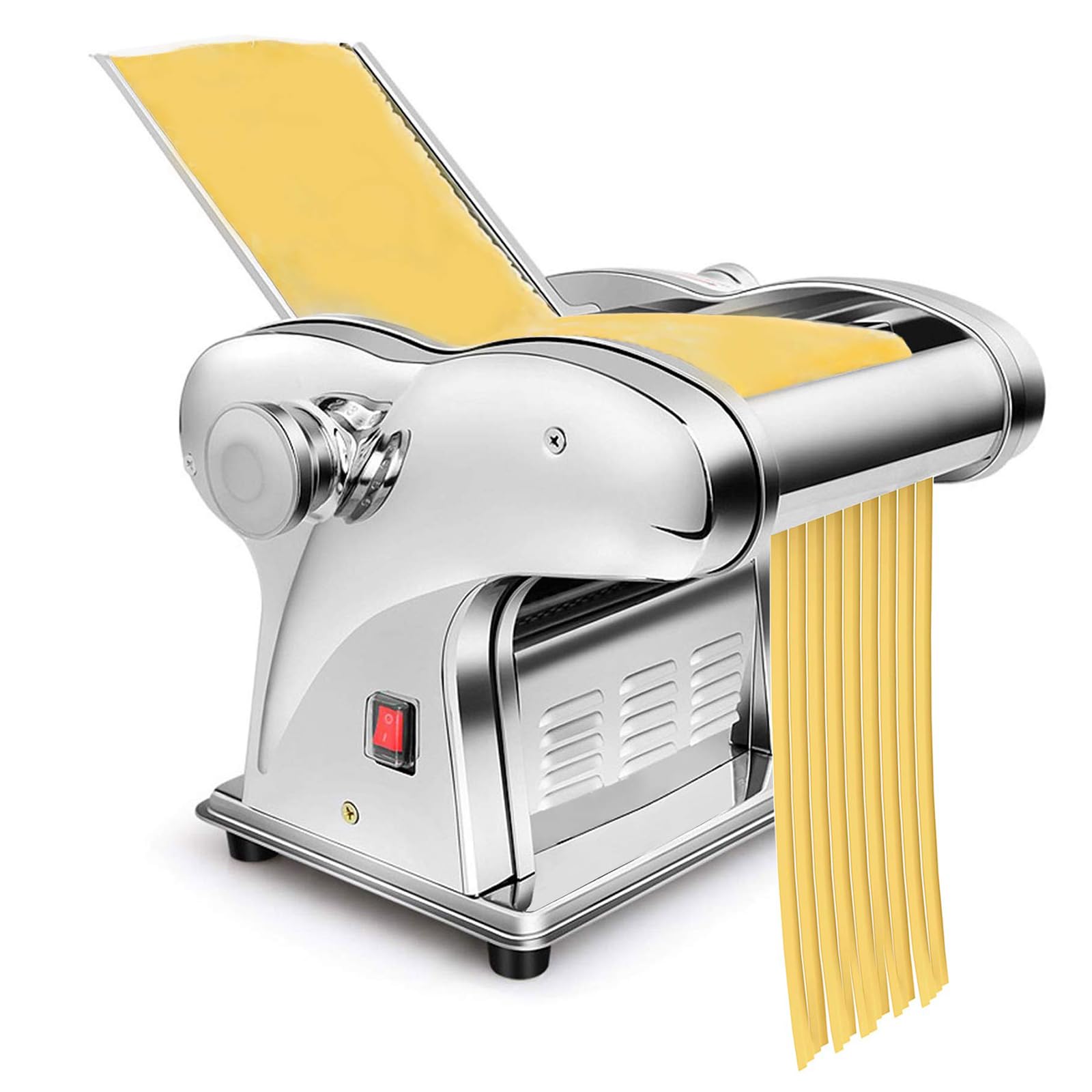Macchina Elettrica Per Pasta Fresca, Macchina Automatica Da 135 W Con Rullo Stendi-pasta E Accessorio Per Il Taglio, 8 Livelli Di Spessore, In Acciaio Inox, Ideale Anche Per Sfoglie Da Wonton 1-Knife